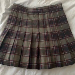 Plaid skirt pleated